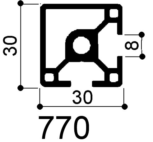 profilo alluminio modulati 2 cave 30x30