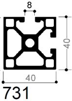 FM792: profilo in alluminio modulare 45x45 con cave